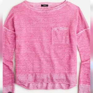 J. Crew 100% Linen Knit Lightweight Sweater, "Washed" Pink, Relaxed, Med. EUC